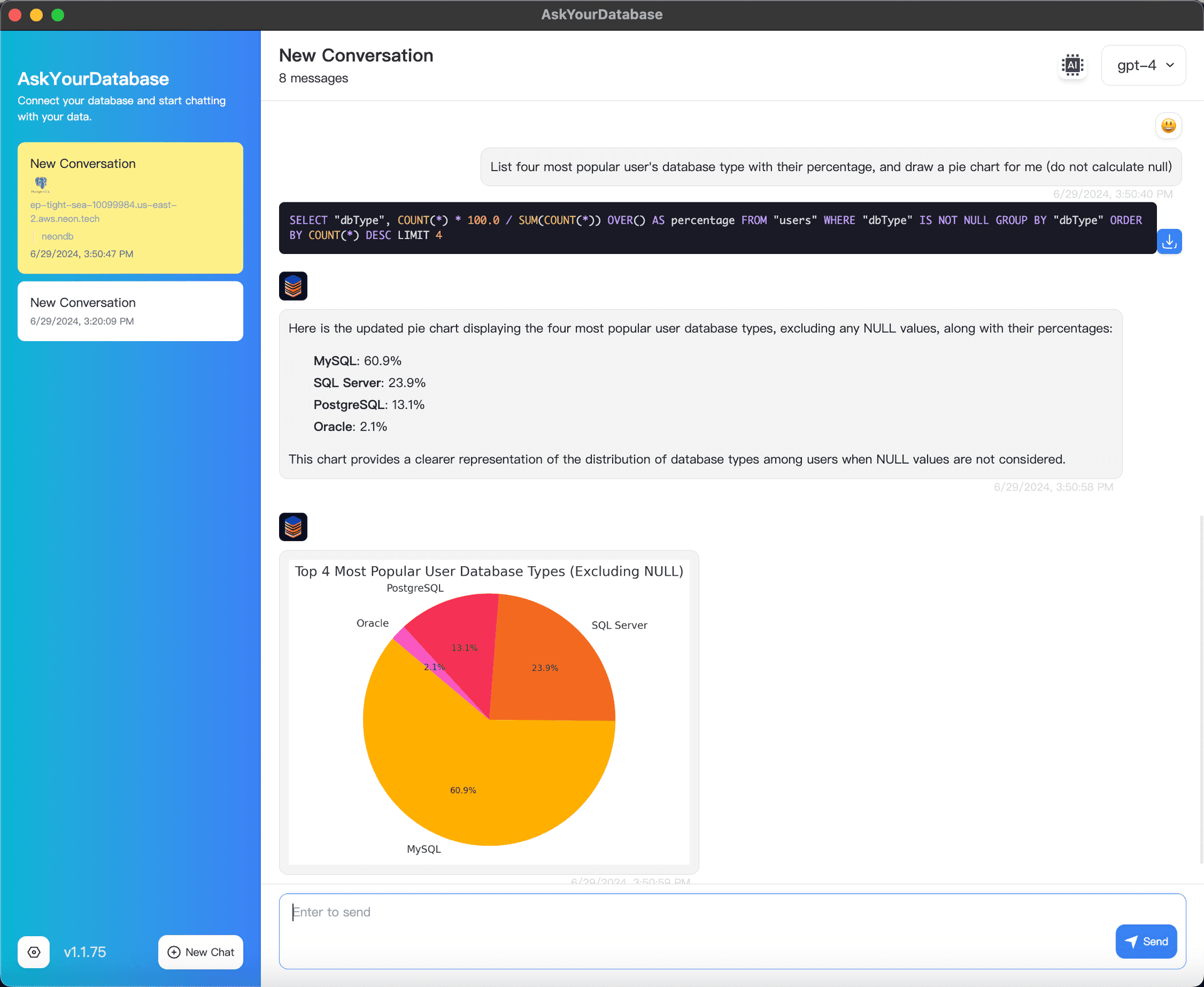 Connect to AskYourDatabase