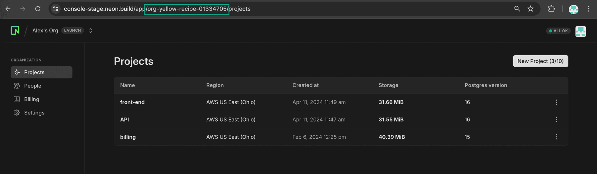 org ID in console URL